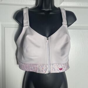 SHEFIT Sports Bra Women 3Luxe Pink Front‎ Zip Adjustable Straps Crossback 110003